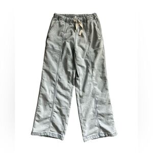 Aerie Denim Wide Leg Drawstring Pant Women Blue Light-Wash Size M.